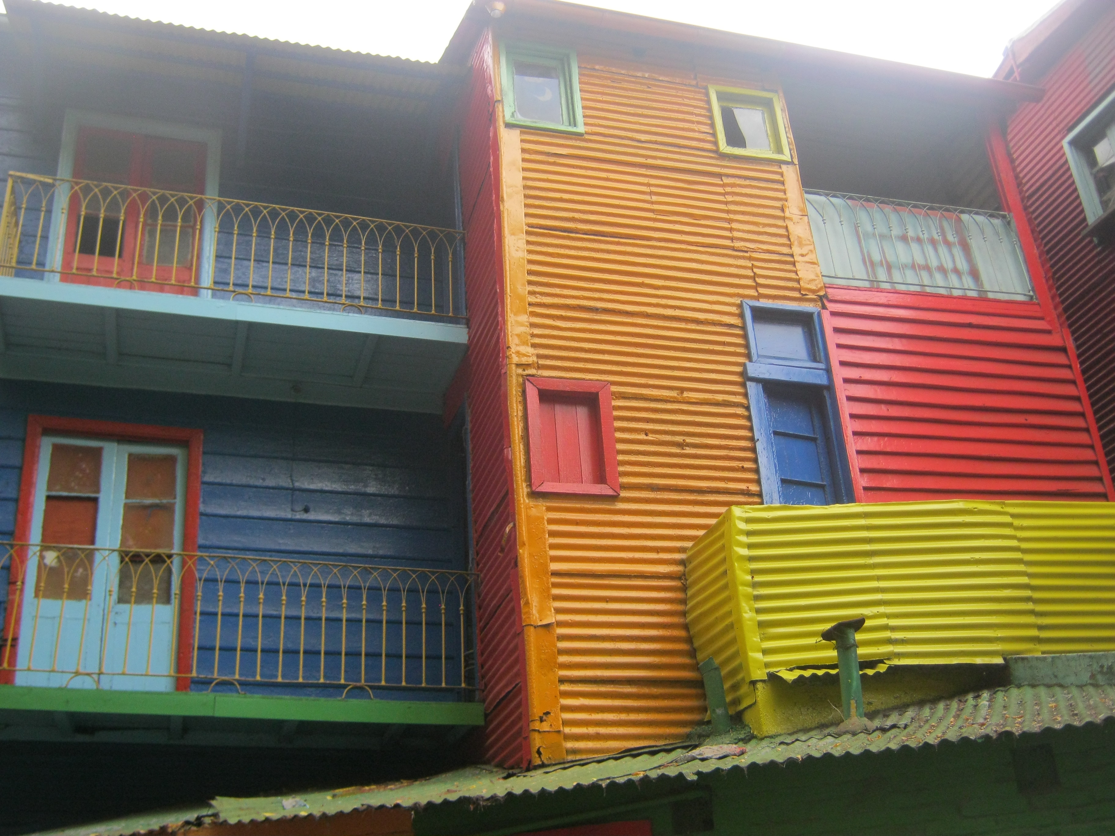 Colourful tin buildings